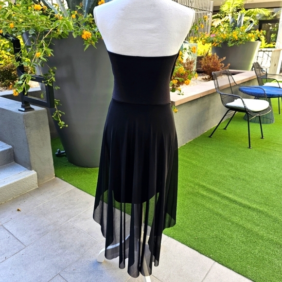 Shop WTD ✦ Strapless Lace Mini Dress ✦ Nude Lining w/ Chiffon Overlay & High-Low - Picture 4 of 17